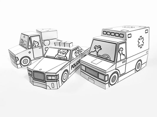 Paper Toy Cars Printable Activity Sheets Craft Kit Cut